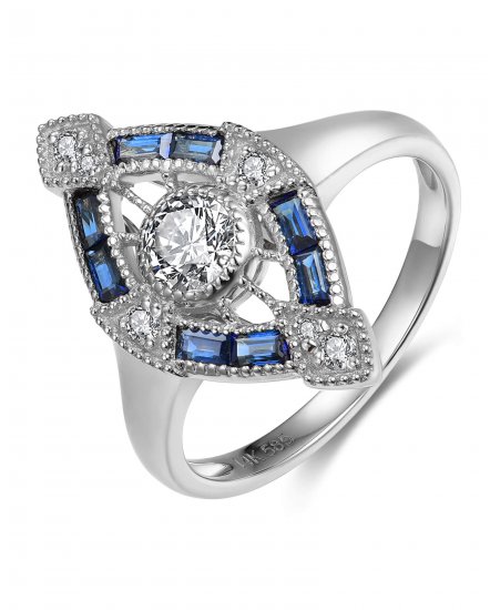 MARQUISE STYLE SAPPHIRE DIAMOND RING (TR4180)